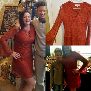 Lace overlay in Burnt Orange